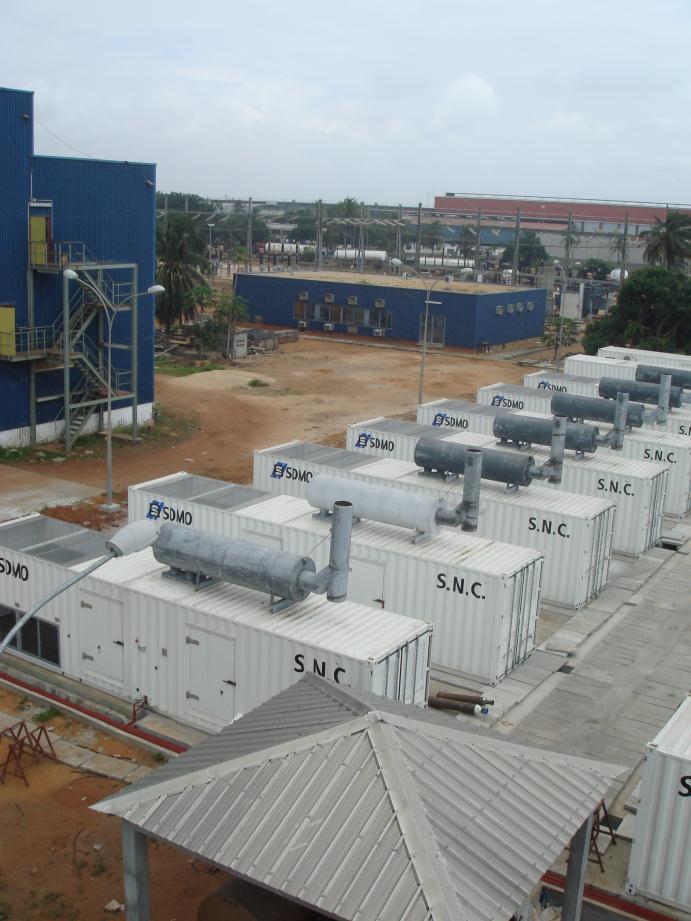 Special power generating sets in containers